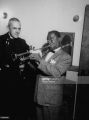 Louis Armstrong and Father Trevor Huddleston of the Anglican Missionary's jazz band.jpg